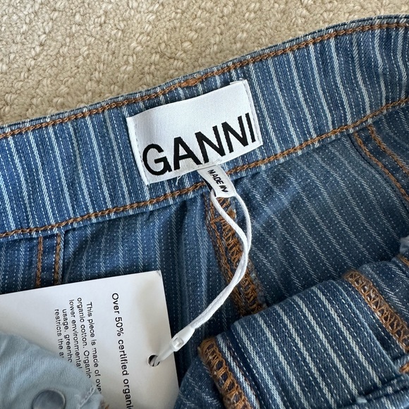 GANNI Light Stripe Denim Cargo Pants - Picture 4 of 10
